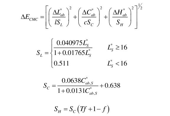 CMC色差公式計(jì)算公式29